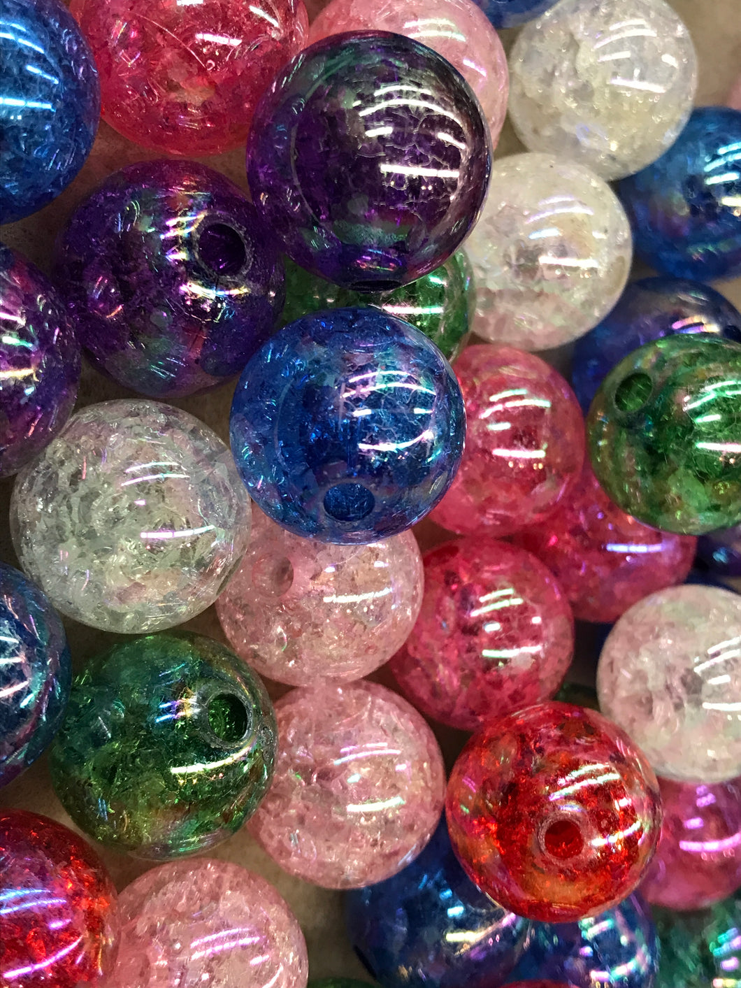 CRACKLE ACRYLIC BUBBLEGUM BEAD 20MM