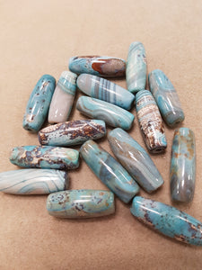 Agate dZi Rice Bead