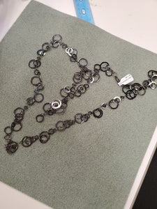 FANCY CHAIN NECKLACE 38" BLACK