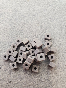 ACRYLIC SQUARE BEADS 6X6X4MM