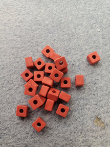 ACRYLIC SQUARE BEADS 6X6X4MM