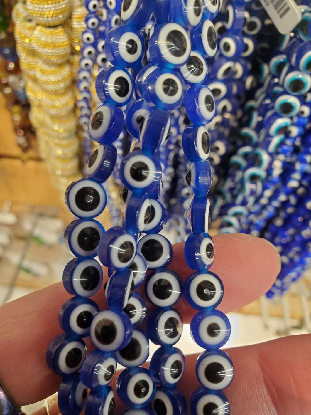 RESIN EVIL EYE BEAD 6X8MM