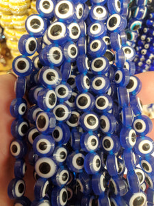 RESIN EVIL EYE BEAD 7X10MM