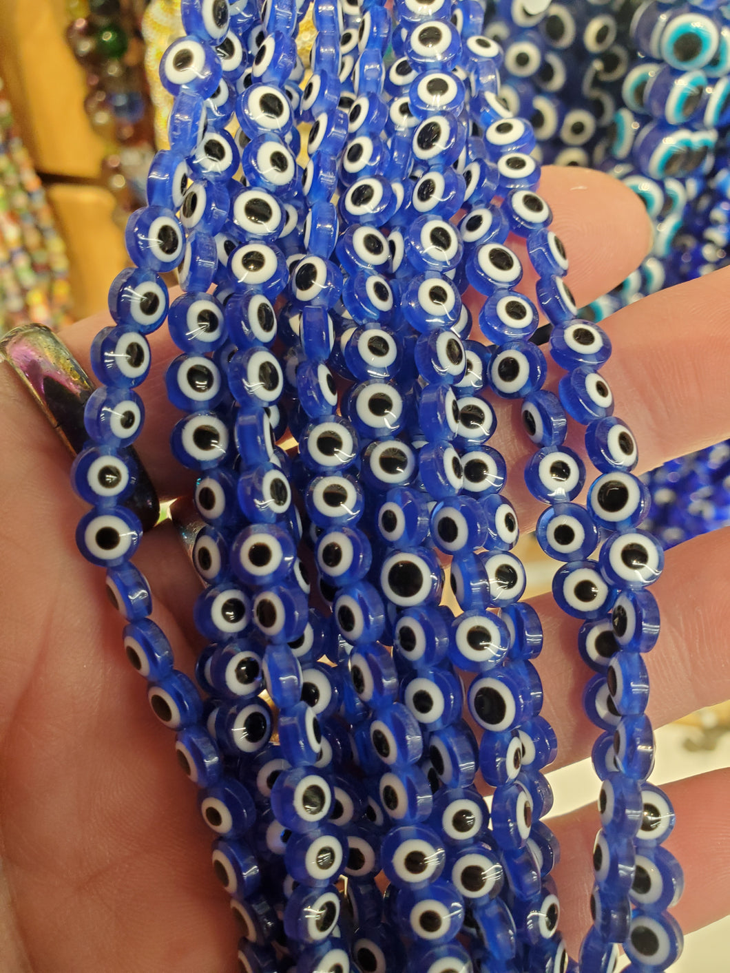 RESIN EVIL EYE BEAD 6X4MM