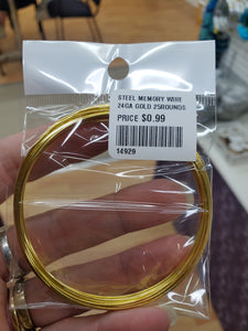 STEEL MEMORY WIRE 24GA GOLD