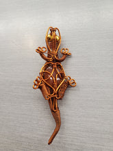 Load image into Gallery viewer, WIRE WRAPPED CARNELIAN GECKO PENDANT
