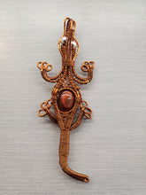 Load image into Gallery viewer, WIRE WRAPPED CARNELIAN GECKO PENDANT
