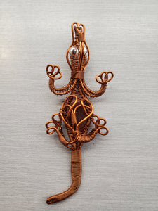 WIRE WRAPPED CARNELIAN GECKO PENDANT