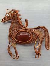 Load image into Gallery viewer, WIRE WRAPPED CARNELIAN HORSE PENDANT
