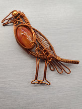 Load image into Gallery viewer, WIRE WRAPPED CARNELIAN BIRD PENDANT
