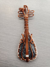 Load image into Gallery viewer, WIRE WRAPPED BLUE AGATE GUITAR PENDANT
