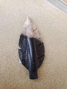 PALM STONE FEATHER PENDANT