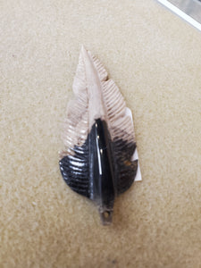 PALM STONE FEATHER PENDANT