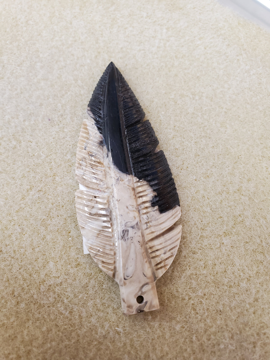 PALM STONE FEATHER PENDANT