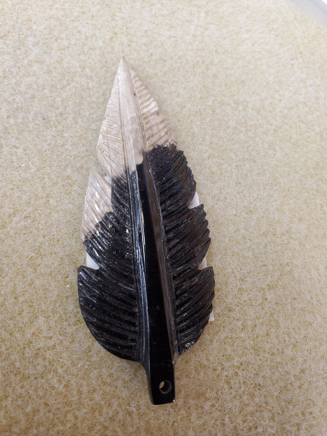 PALM STONE FEATHER PENDANT