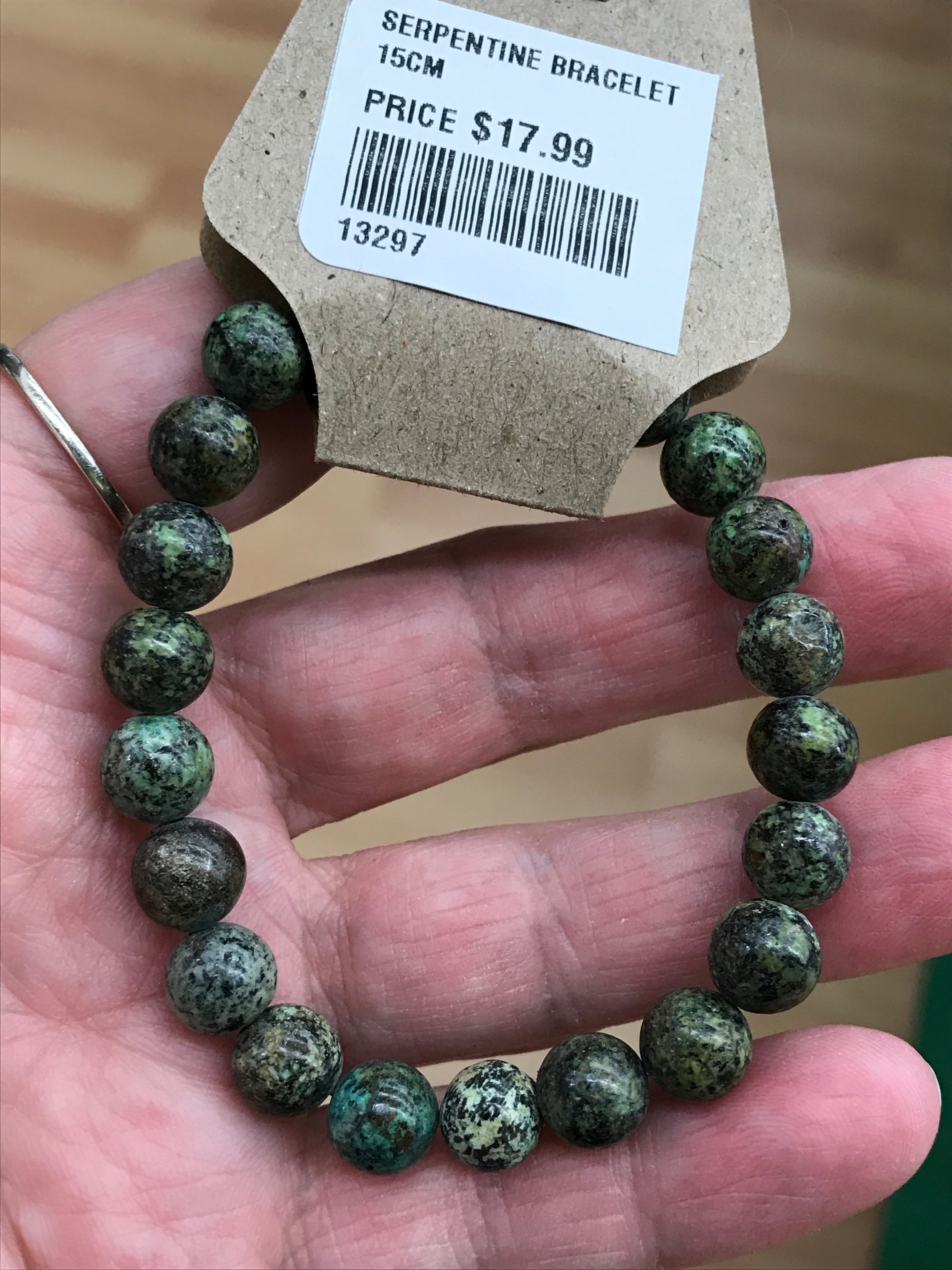 Natural Serpentine Bead Bracelet- Order Now!