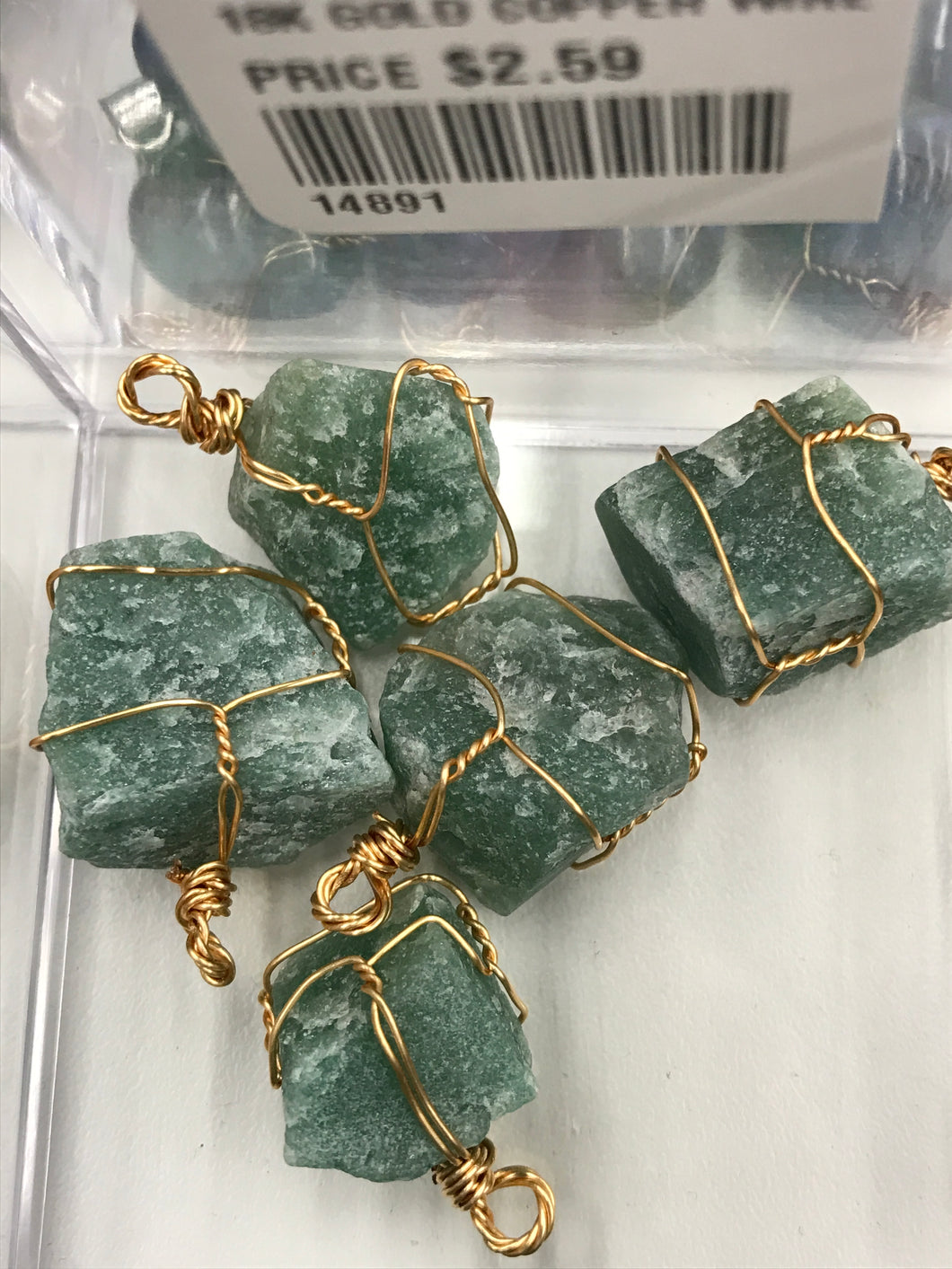 GREEN AVENTURINE WRAPPED PENDANT