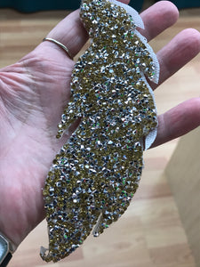 GLITTER HOTFIX RHINESTONE LEAF