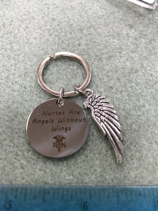 NURSE/ANGEL STAINLESS KEYCHAIN