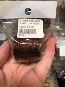 S-LON NYLON THREAD 0.5MM 77YDS BROWN